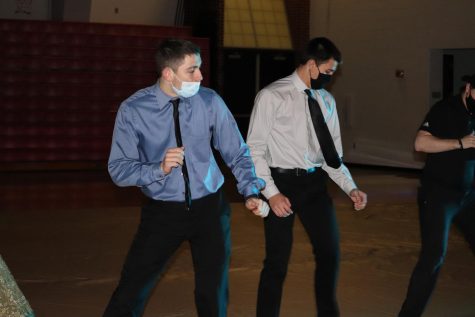 During Winter Formal, senior Aidan May and sophomore Zane Zoglmann dance. The dance was held on Feb. 6 and put on by the student council.