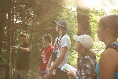 Students explore the Bartlett Arboretum hunting for various bird species during an all-day birding trip. This was the first trip of the year, in which students identified a total of 40 birds. “It was fun, and everyone got along pretty well,” senior Lance Pauly said.