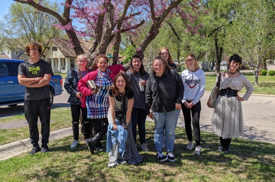 The art students attending the CPL League Art Contest stand outside Belle Plaine. The contest was held April 26 from 9 a.m. to 1:30 p.m.