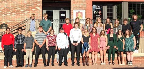 Students stand outside of Mosley Street Melodrama for a photo at the 46th Annual Scholars Dinner. Students watched “Hard Times at Mary Dingles Mercantile” followed by the “Shoulda been a Cowboy” musical revue. 