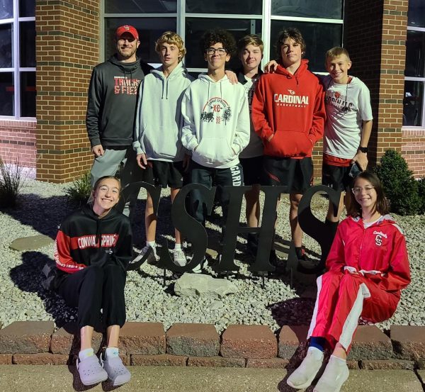 The cross country team poses in front of the high school before they left for the Regionals meet. The meet was held in Buhler Oct. 21. Photo courtesy of the USD 356 Facebook page. 



