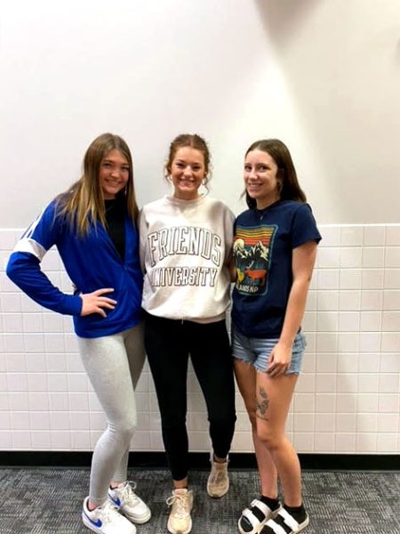 Seniors Faith Kelly, Kaley Perkins, and Jewelianne Allmond stand together for a picture. Kelly and Perkins are going into the Air Force, while Allmond has joined  the Navy.

