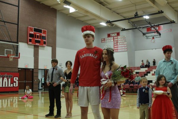 Winter Homecoming King and Queen Nash Johnsen and Melissa Ebenkamp pose for a picture. The Homecoming Ceremony was held Feb. 16. 
