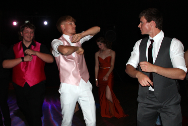 During the Prom 2024 dance senior Jacob Osner, senior Taylor Wykes, and junior Connor Rusco danced together with their fellow classmates surrounding them. Taylor Wykes was crowned the Prom King before the dance began. 