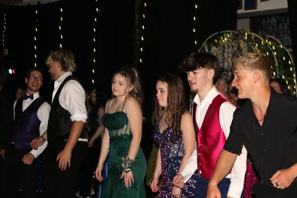 Seniors Avery May, Cooper Koster, Lacey Kelly, Audrey Warren, Chase Fieser, and Skyler Thimesch