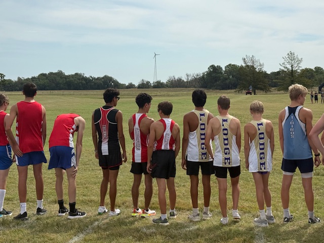 At the starting line of the Pratt Skyline cross country meet, senior Isaiah Rivera and  sophomore Gus Hemberger wait for the race to begin. Hemberger later went on to finish 19th in the race while Rivera finished 68th due to asthma issues.

Photo contributed by Craig Frederick